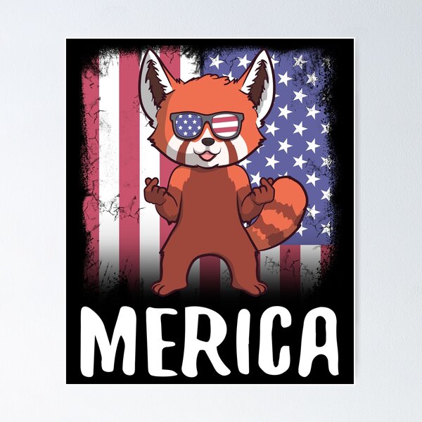 Item preview, Merica Red Panda USA American Flag designed and sold by fatamyfan1.