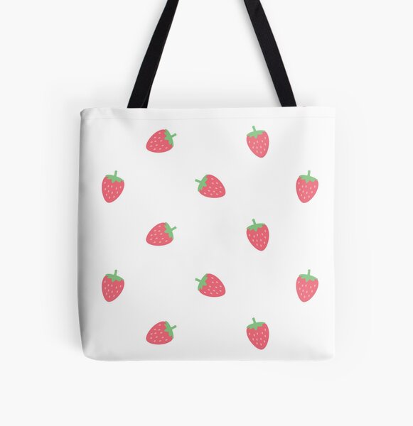 Kawaii Strawberry Pattern Tote Bag Borsa A Tracolla A Grande