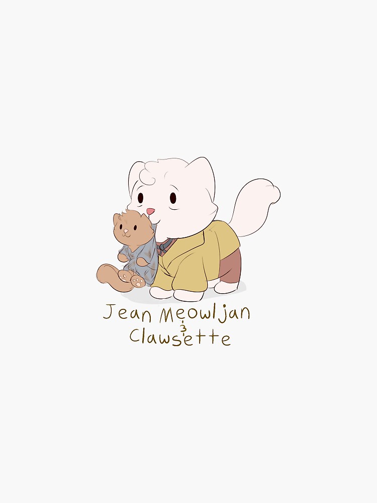Thumbnail 3 von 3, Sticker, Jean Valjean und Cosette Cat Wortspiel designt und verkauft von MellowArtStuff.