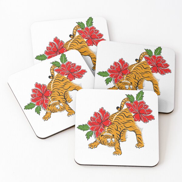 Item preview, Tiger and Peonies designed and sold by MadJamesDesigns.