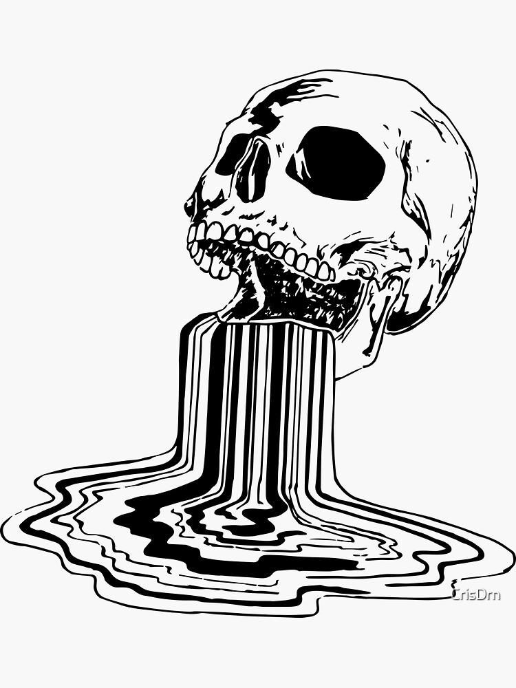"Melting Skull" Sticker for Sale by CrisDrn Redbubble