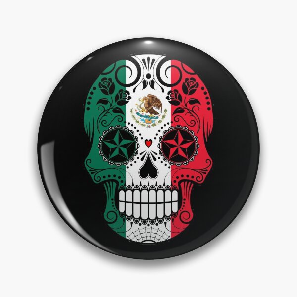 Item preview, Sugar Skull with Roses and Flag of Mexico designed and sold by JeffBartels.