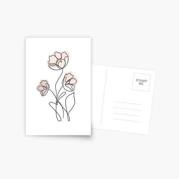 Item preview, Minimalist Single Line Drawing of Three Poppies   designed and sold by paoloballadares.