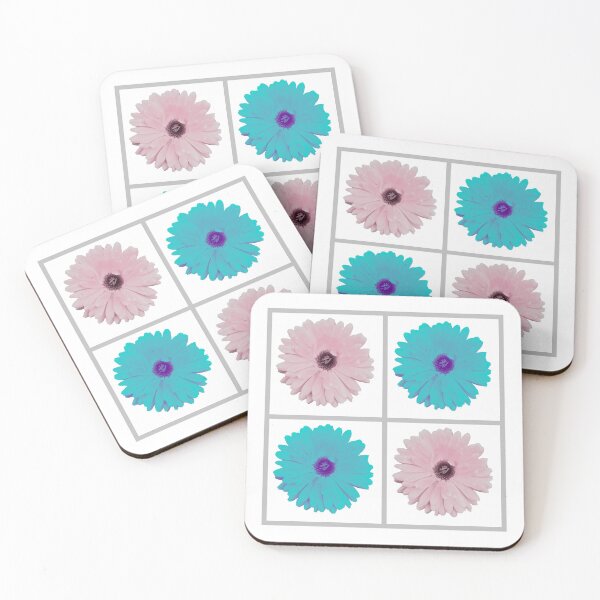 Item preview, Pink and Blue Pastel Flowers designed and sold by CrystalsArtPaws.