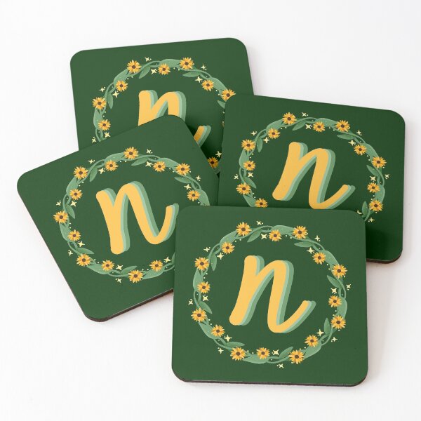 Item preview, N Monogram Sunflower Wreath designed and sold by lulubeeart.