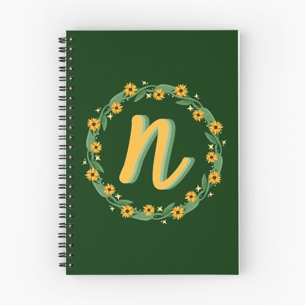 Item preview, N Monogram Sunflower Wreath designed and sold by lulubeeart.