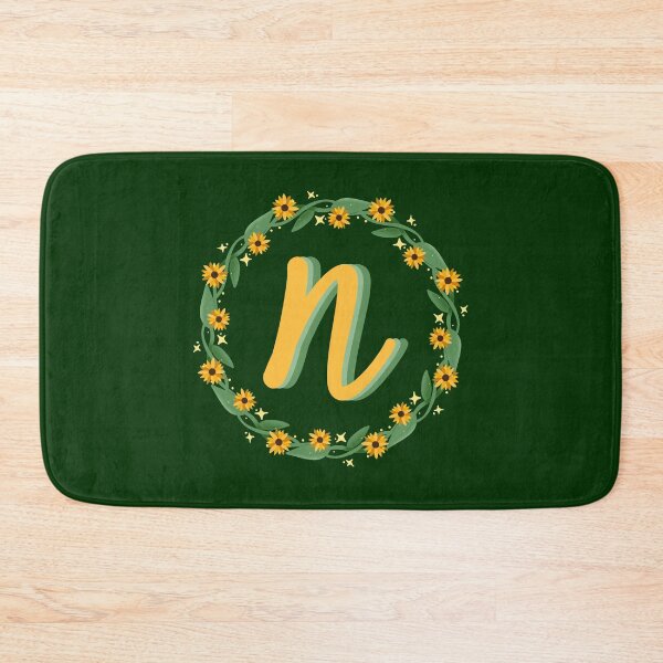 Item preview, N Monogram Sunflower Wreath designed and sold by lulubeeart.