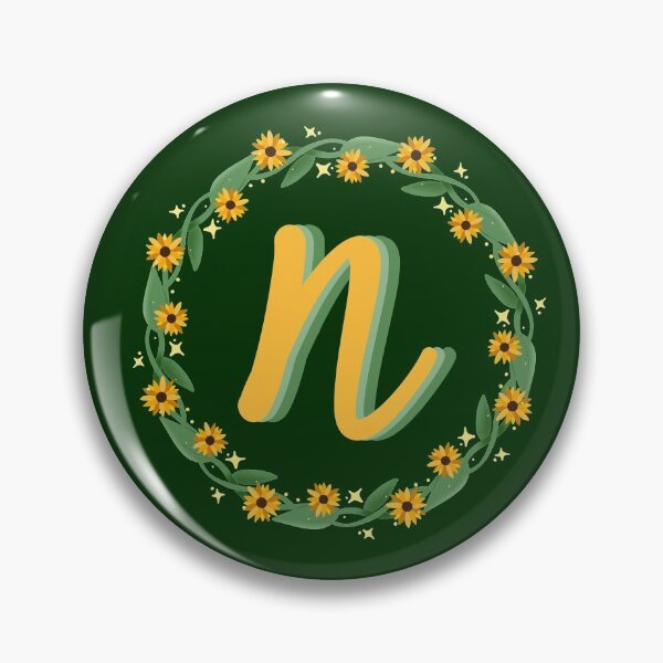 Item preview, N Monogram Sunflower Wreath designed and sold by lulubeeart.