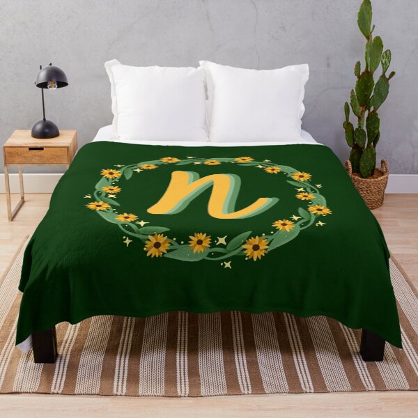 Item preview, N Monogram Sunflower Wreath designed and sold by lulubeeart.