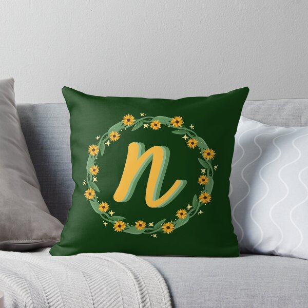 Item preview, N Monogram Sunflower Wreath designed and sold by lulubeeart.