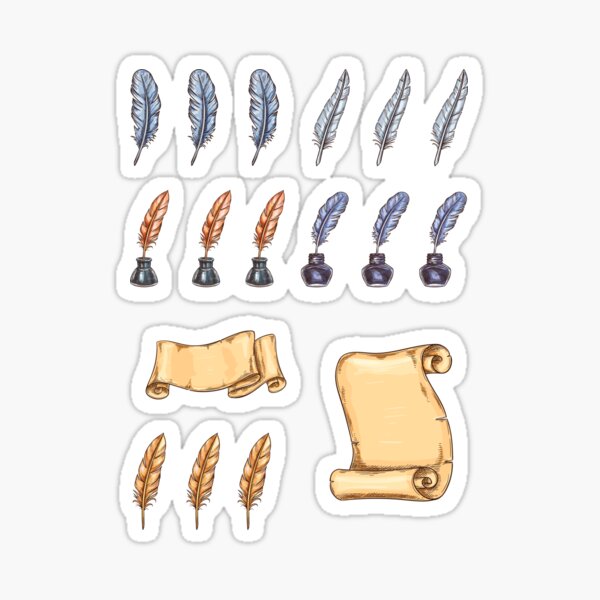 Item preview, Antique Writing Sticker Set designed and sold by ThePoisoned Pen.