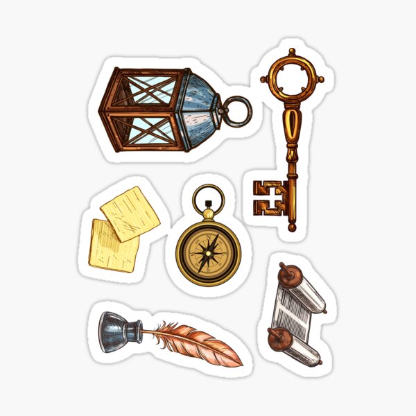 Item preview, Antique Adventurer Sticker Set designed and sold by ThePoisoned Pen.