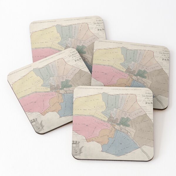 Item preview, Vintage Map of Paris Neighborhoods (1836) designed and sold by BravuraMedia.