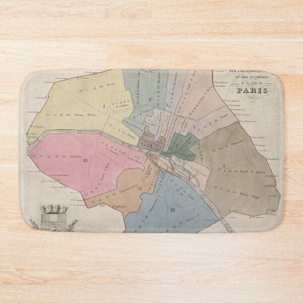 Item preview, Vintage Map of Paris Neighborhoods (1836) designed and sold by BravuraMedia.