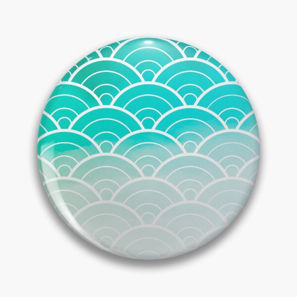 Item preview, Turquoise Ombre Japanese Waves Pattern designed and sold by Design Minds Boutique.