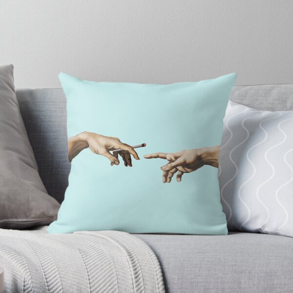Creation of Adam- joint pass Throw Pillow