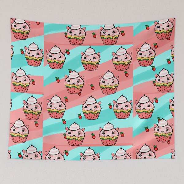Item preview, Strawberry Cow Cupcake pattern seamless designed and sold by kestrada2906.