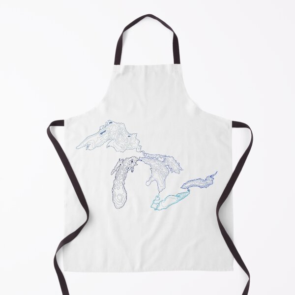 Item preview, Great Lakes Depth Map Blue Contour Lines designed and sold by The Water Nerd.