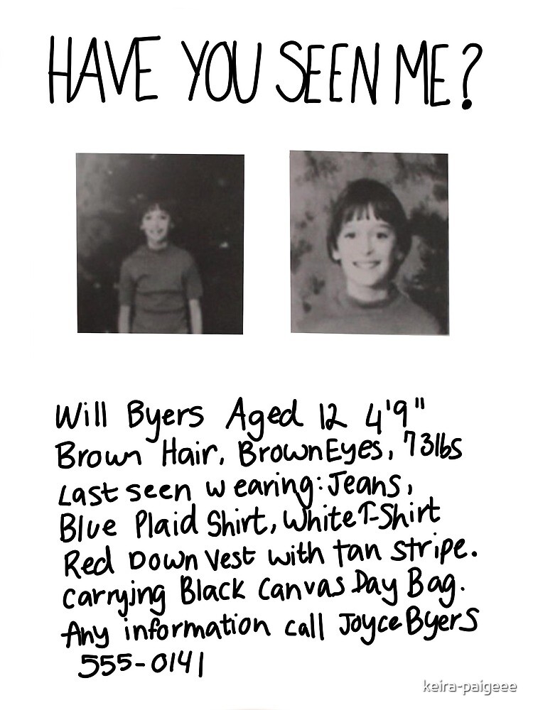 Will Byers Missing Poster Printable Free - Printable Word Searches