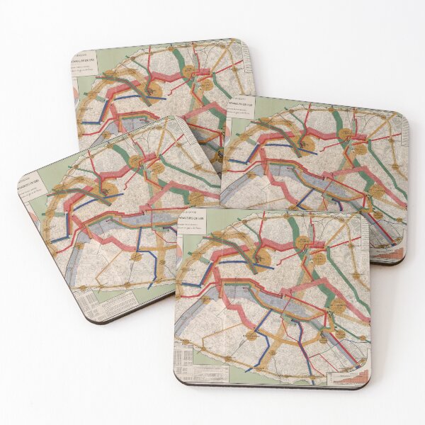 Item preview, Vintage Paris France Tramway Usage Map (1891) designed and sold by BravuraMedia.