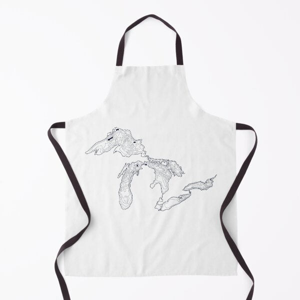 Item preview, Great Lakes Depth Map Navy Blue Contour Lines designed and sold by The Water Nerd.