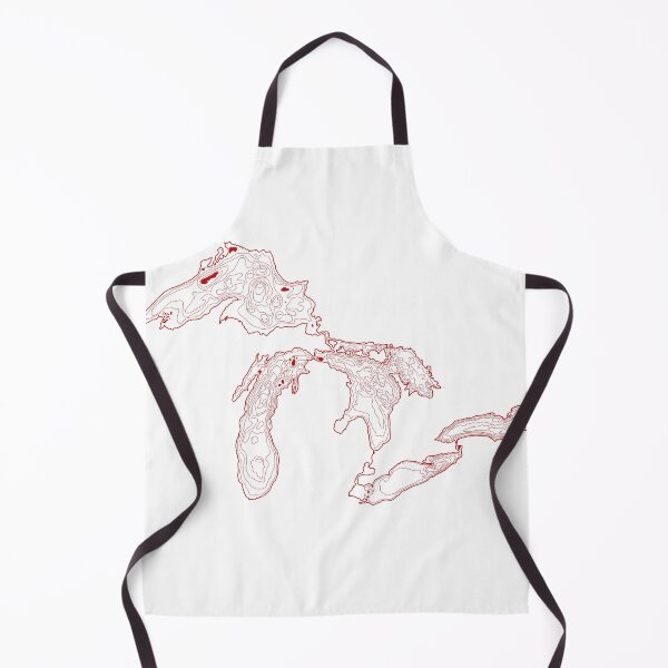 Item preview, Great Lakes Depth Map Red Contour Lines designed and sold by The Water Nerd.