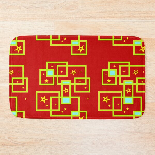Item preview, yellow star green square red background  designed and sold by miaterinka.