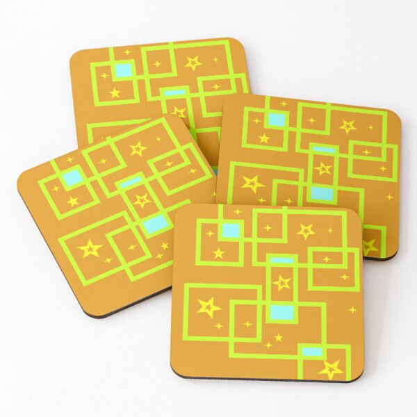 Item preview,  yellow star green square yellow background  designed and sold by miaterinka.