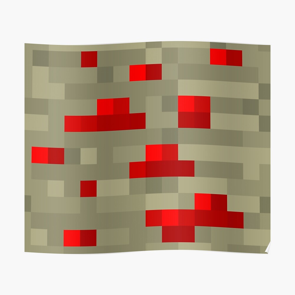 Minecraft Redstone Ore Sticker By Fireimp Redbubble