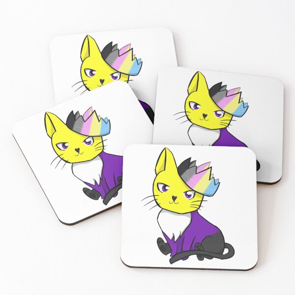 Item preview, Non-Binary Polygender Pride Cat designed and sold by LunarDoodles.