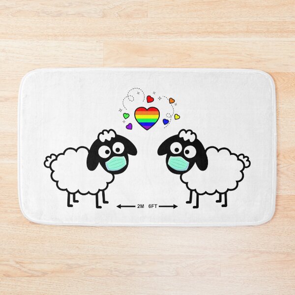 Item preview, Rainbow PRIDE Sheeple LOVE WINS - Com’on follow me - just not too close - cute & funny sheep medical mask art - Baa designed and sold by originalsusie.