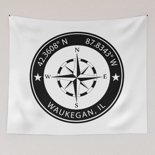 Item preview, Waukegan, Illinois Geographical Coordinates designed and sold by TeeOhGraphics.