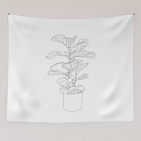Item preview, Ficus Lyrata fiddle leaf fig line art  designed and sold by aziulmarinho.