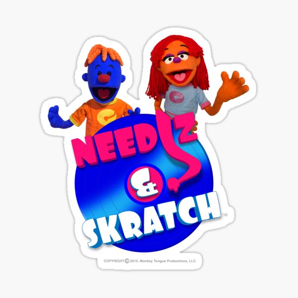 Needlz and Skratch puppet show for kids Sticker