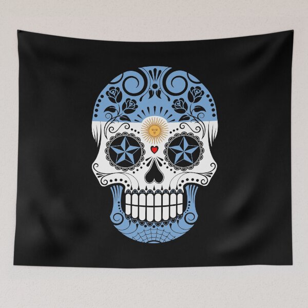 Item preview, Sugar Skull with Roses and Flag of Argentina designed and sold by JeffBartels.