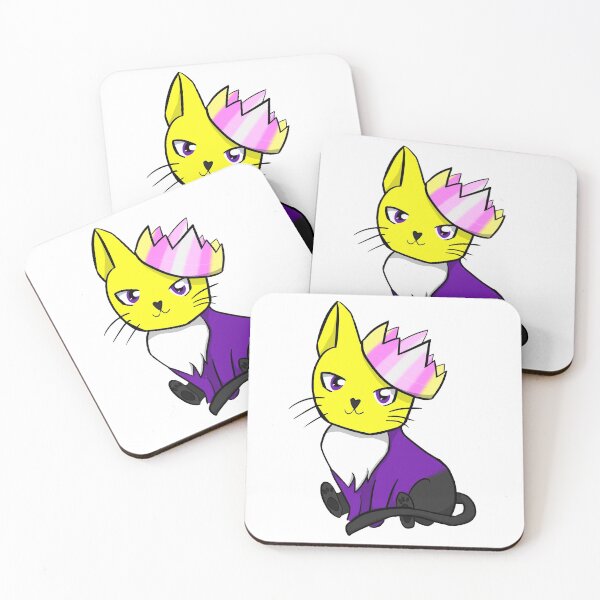 Item preview, Non-Binary Pangender Pride Cat designed and sold by LunarDoodles.