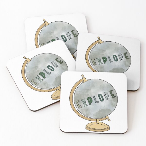 Item preview, Watercolor globe and explore quote designed and sold by Cafecreativity.