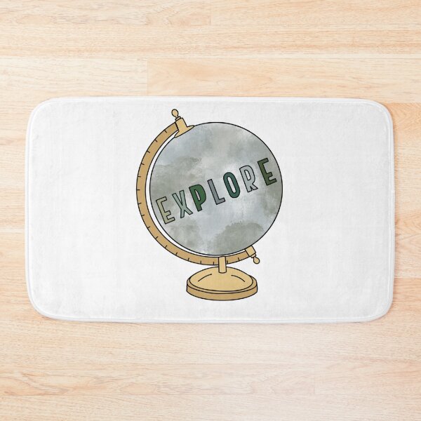 Item preview, Watercolor globe and explore quote designed and sold by Cafecreativity.