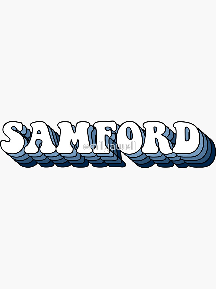 Samford Retro Text Sticker By Emilyawell Redbubble 1222