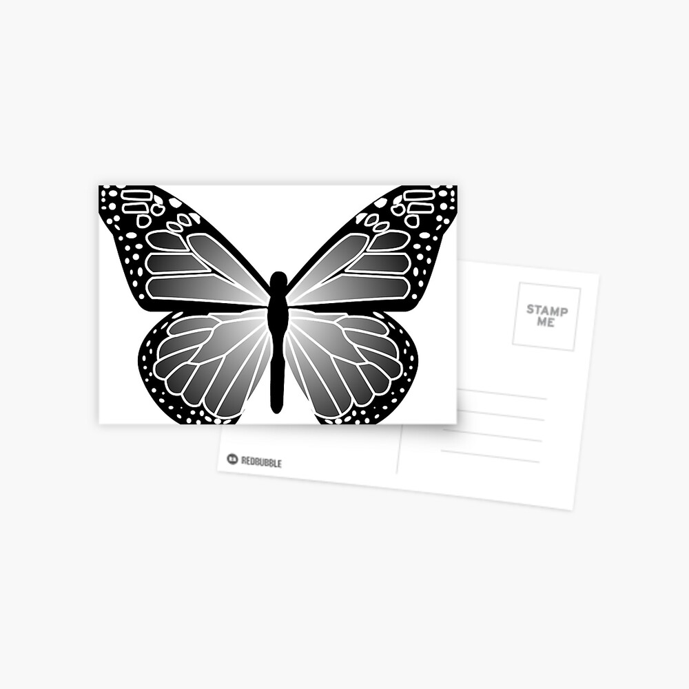 Inverted Greyscale Butterfly Sticker For Sale By Piperbrantley Redbubble 6078