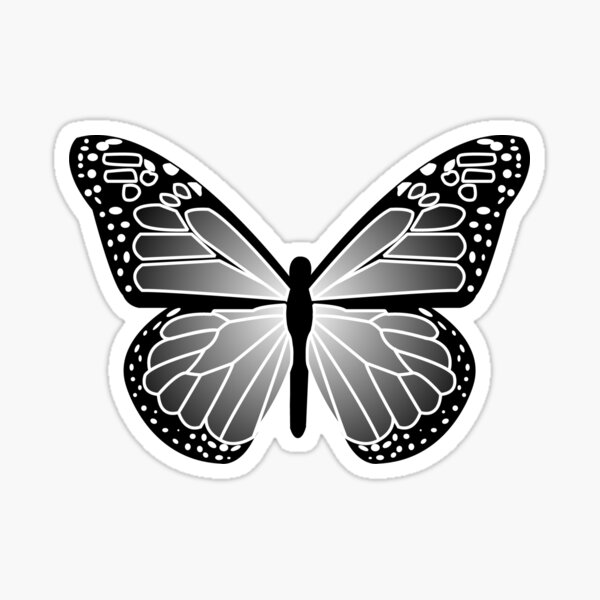 Black and White Butterfly Sticker for Sale by piperbrantley  Black and  white stickers, Black stickers, Butterfly black and white