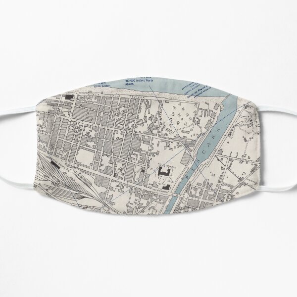 Vintage Map of Pescara Italy (1944) Flat Mask