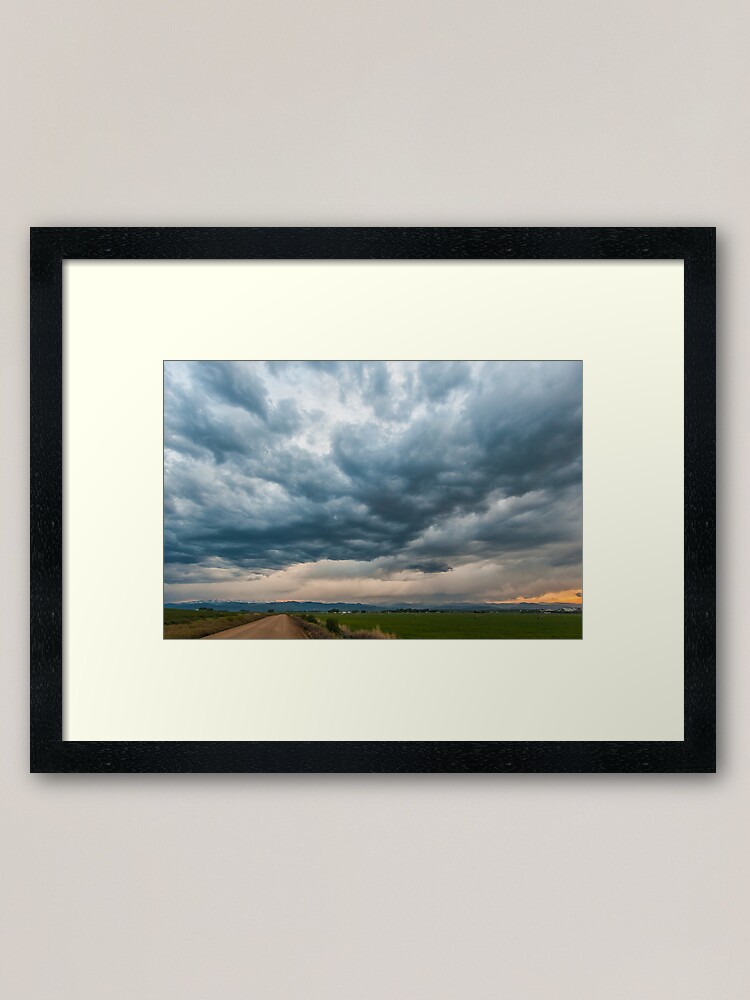 Alternate view of Storm Clouds on The Road Home Framed Art Print