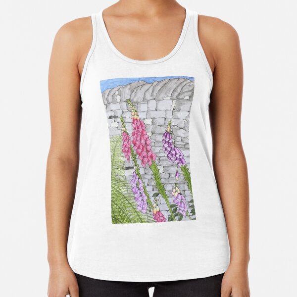 Foxgloves and ferns Racerback Tank Top