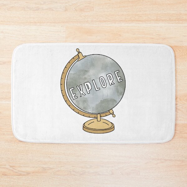 Item preview, Watercolor globe and explore quote in block letters designed and sold by Cafecreativity.