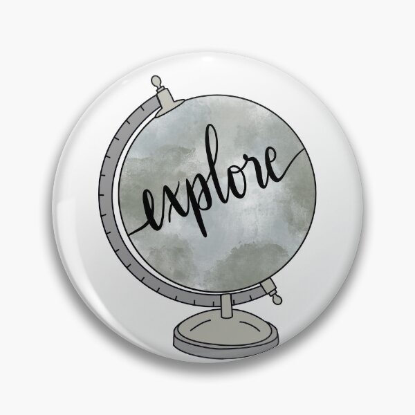 Item preview, Watercolor globe and explore quote in cursive lettering designed and sold by Cafecreativity.