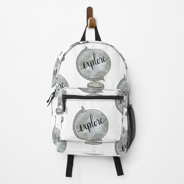 Item preview, Watercolor globe and explore quote in cursive lettering designed and sold by Cafecreativity.
