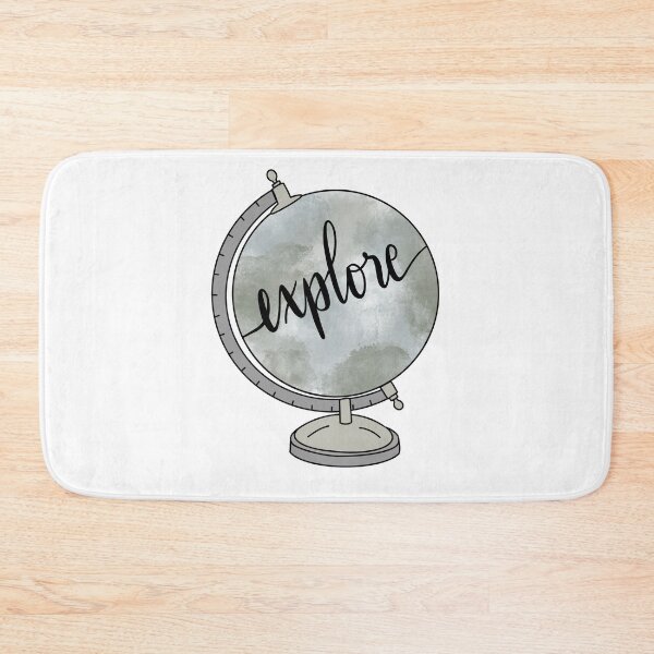 Item preview, Watercolor globe and explore quote in cursive lettering designed and sold by Cafecreativity.