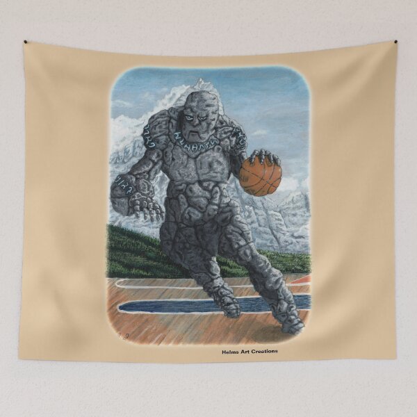Item preview, Rock Golem Playing Basketball Fantasy Art designed and sold by HelmsArt.