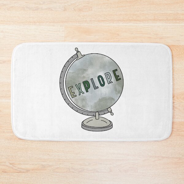Item preview, Watercolor globe and explore quote in block letters designed and sold by Cafecreativity.
